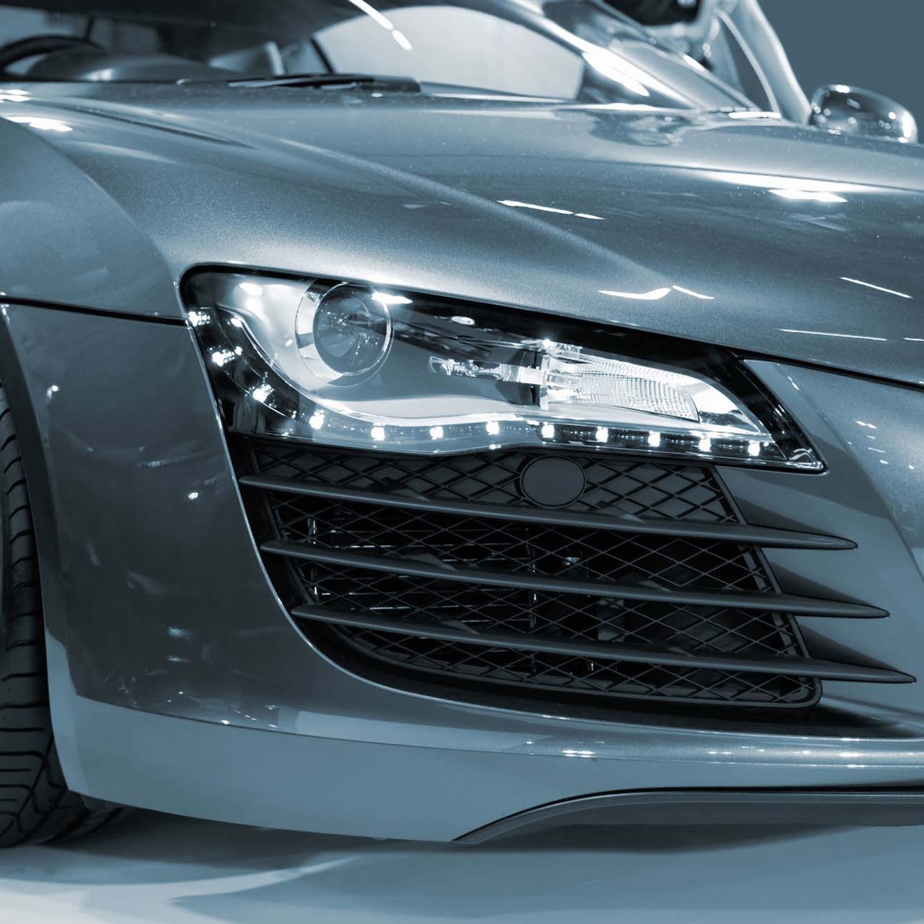 The close up view of head of sportive car